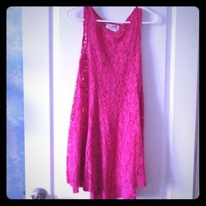 FREE PEOPLE MAGENTA FLORAL LACE DRESS
